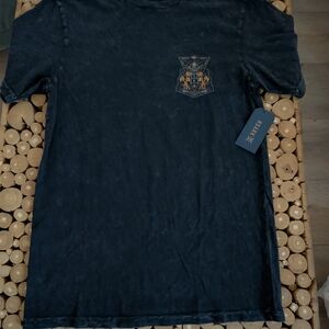 Roark Men's Black Tee with Gold Emblem